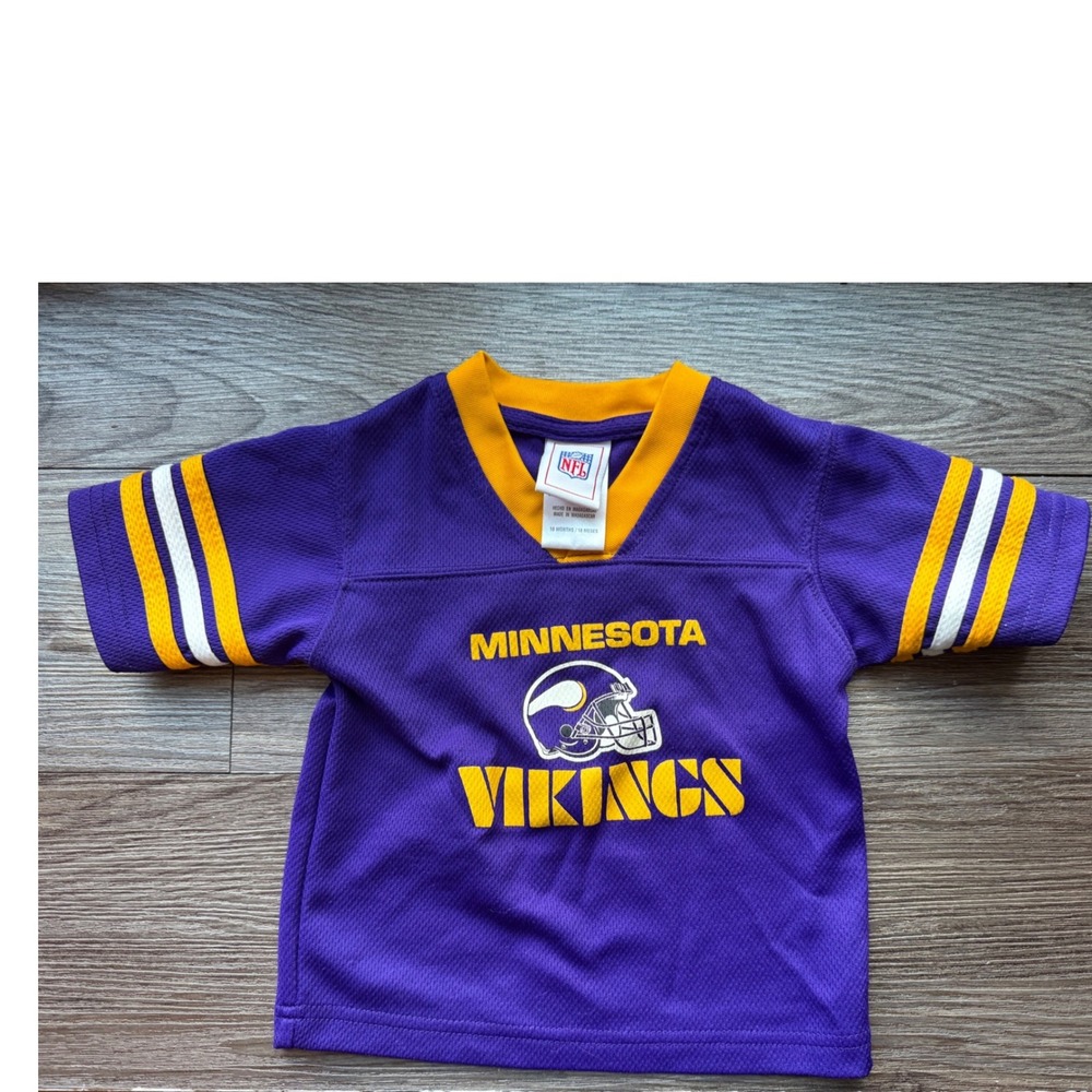 NFL Minnesota Vikings Toddler Mesh‎ Jersey Purple Gold Short Sleeve 18 Months